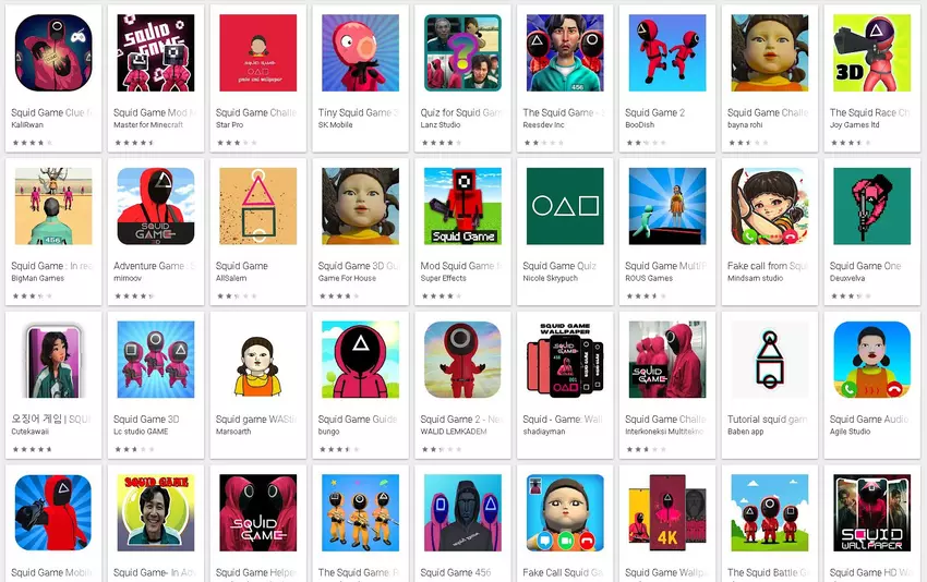 Wirusy podszywające się pod "Squid Game" w Play Market