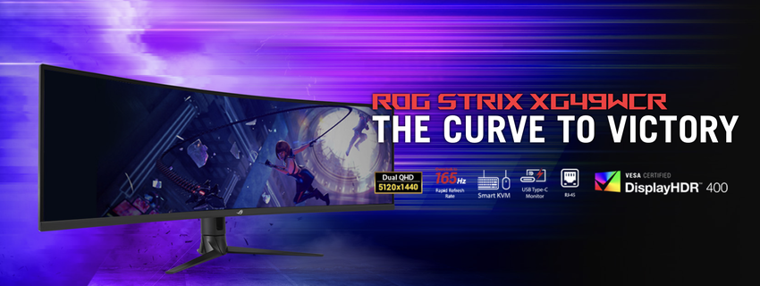 ASUS prezentuje gamingowy monitor ROG STRIX XG49WCR z 49-calowym wyświetlaczem WHQD i obsługą 165 Hz