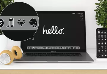 Retro motyw Macintosha z ikonami nadaje ...