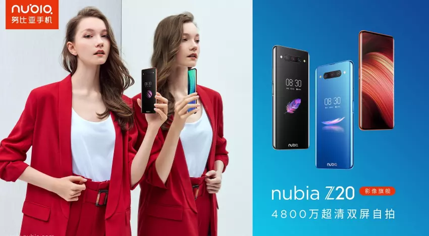 Nubia Z20: dwa wyświetlacze AMOLED, potrójna kamera na 48 MP, najwyższy procesor Snapdragon 855 Plus i cena 496 USD