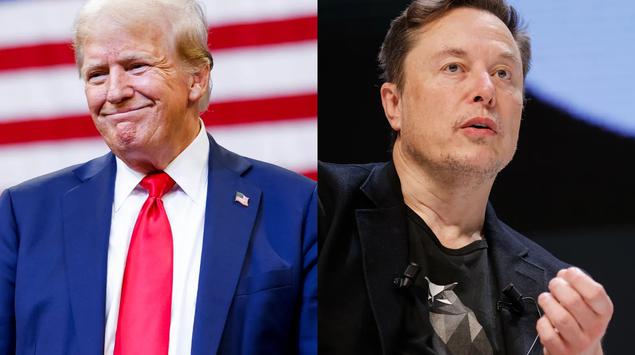 Elon Musk wraz z Donaldem Trumpem ...