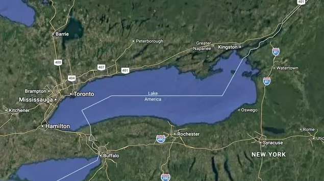 Google Maps zmienia nazwę jeziora Ontario ...