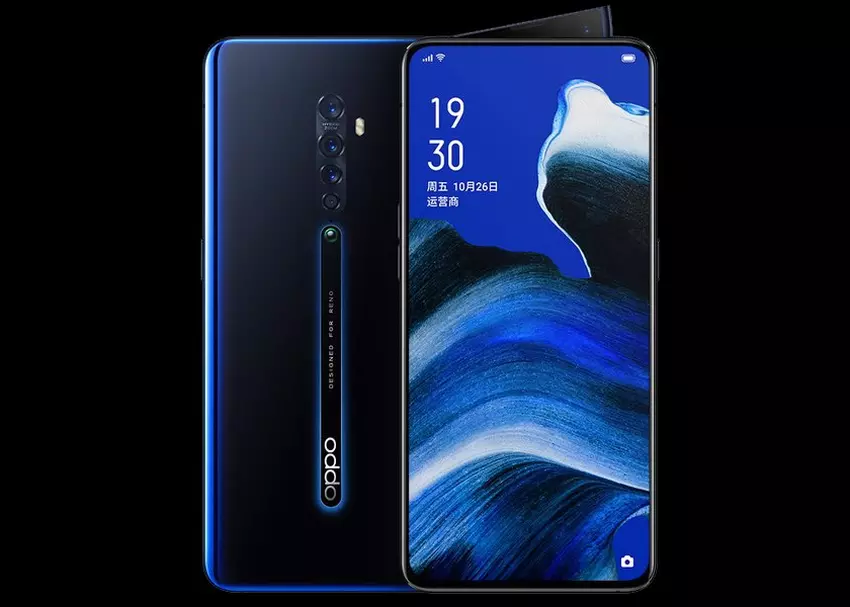 OPPO Reno 2 na wysokiej jakości renderów prasowych: kamera główna z czterema modułami i gniazdem słuchawkowym