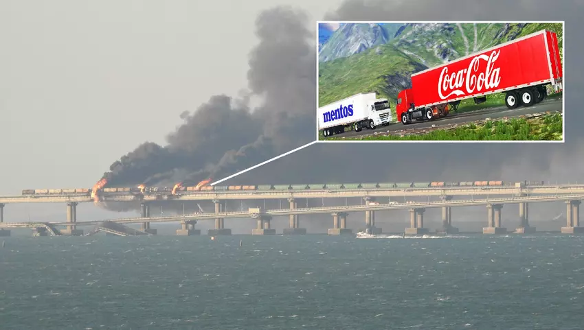 Urodzinowy prezent dla Poutine: po eksplozji na moście krymskim zawala się podłoże i zaczyna się pożar kolei