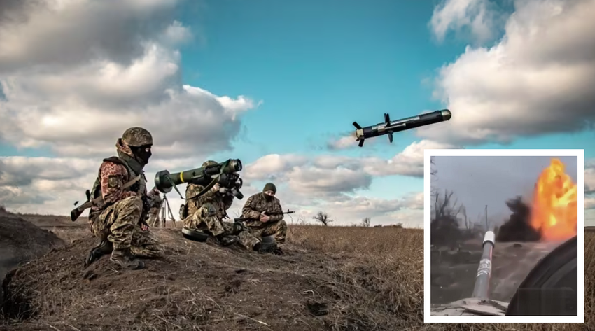 Siły zbrojne Ukrainy niszczą dwa rosyjskie czołgi za pomocą Javelinów
