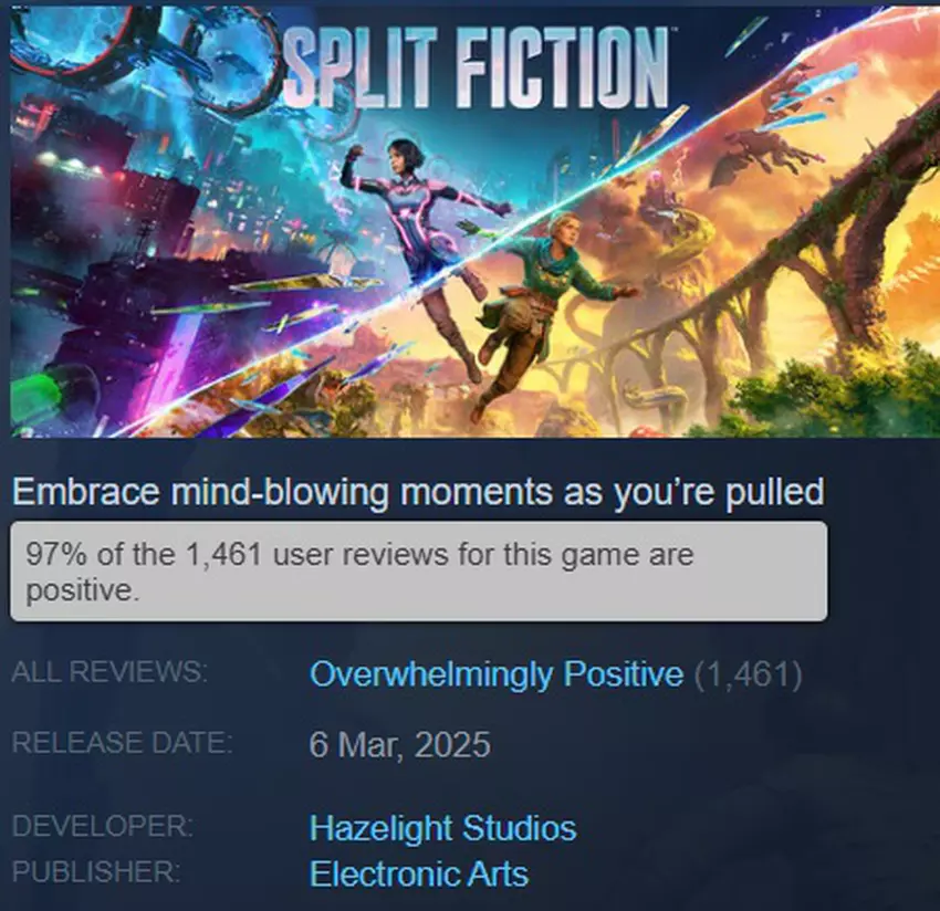 Obraz ze strony Split Fiction