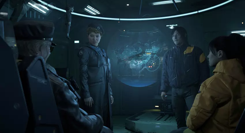 Scena z Death Stranding 2, gdzie przeplata się kino i gry