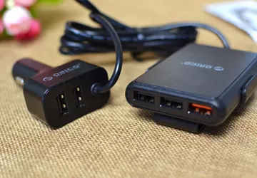 Ładowarka samochodowa Orico z przedłużaczem, pięcioma ...