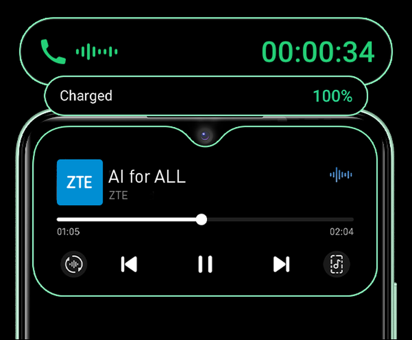 Funkcja Live Island 2.0 firmy ZTE
