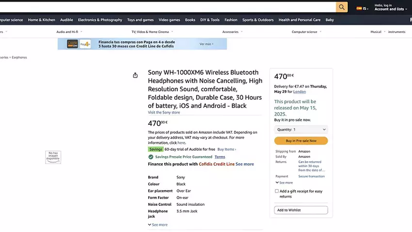 Zrzut ekranu z Amazon