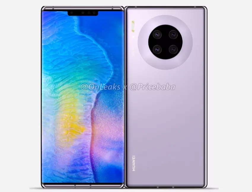 Huawei Mate 30 Pro na nowym zdjęciu: ekran, taki jak Vivo NEX 3, wycięcie i kamera przednia z trzema modułami