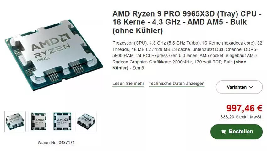 Procesor AMD Ryzen 9 PRO 9965X3D