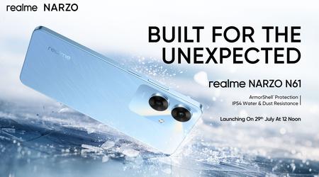 Oficjalnie: realme Narzo N61 z ochroną IP54 zadebiutuje 29 lipca