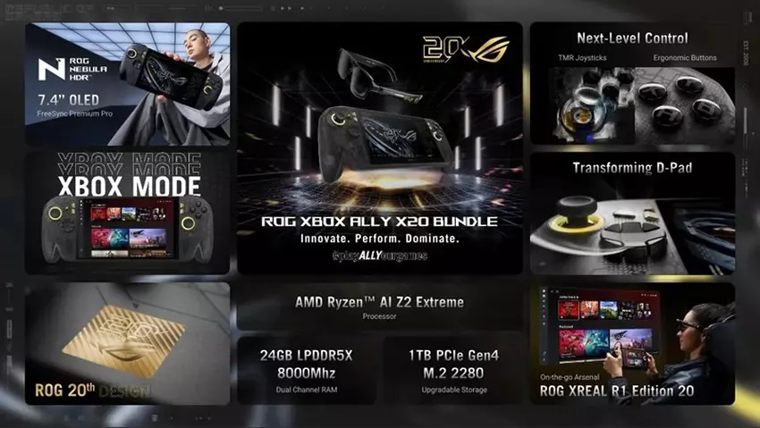 Szczegóły designu Asus ROG Xbox Ally X20