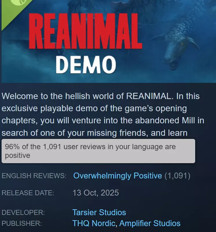 Graficzny obraz z gry Reanimal