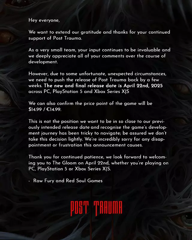 Post Trauma - okładka gry