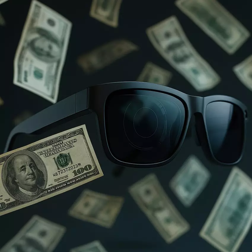 Ilustracyjny obraz inteligentnych okularów z kosztami