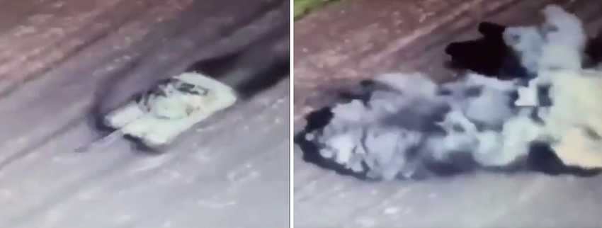 Wideo: rosyjski czołg przejechał minę i został skutecznie zdemilitaryzowany