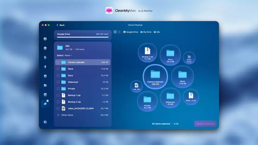 Działanie CleanMyMac Cloud Cleanup. Ilustracja: MacPaw