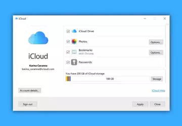 W usłudze iCloud dla systemu Windows ...