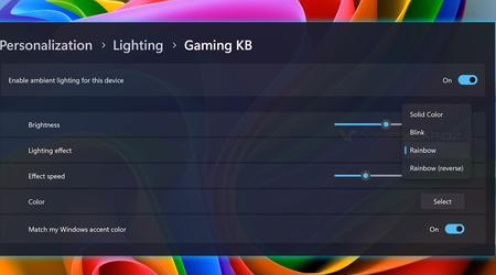 Windows 11 doda kontrolę nad urządzeniami z podświetleniem RGB