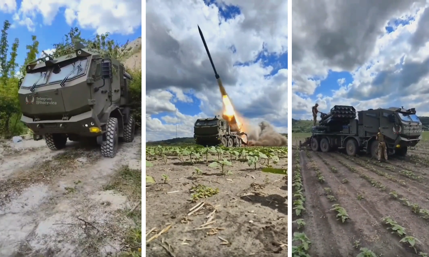 Ukraińskie wojsko pokazało wysokiej jakości wideo z użycia Burevіy MLRS opartego na Tatra T815-7