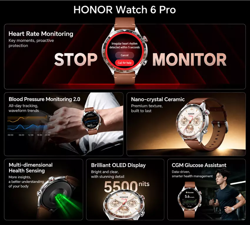 Funkcje Honor Watch 6 Pro