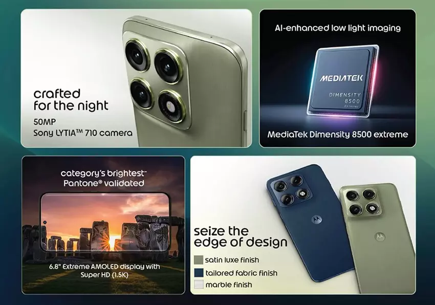 Motorola Edge 70 Pro różne opcje kolorystyczne