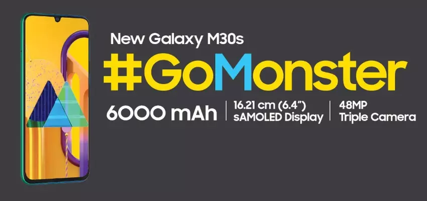 Samsung Galaxy M30s: smartfon z baterią 6000 mAh,chipem Exynos 9611, kamerą potrujną i ceną od $ 196