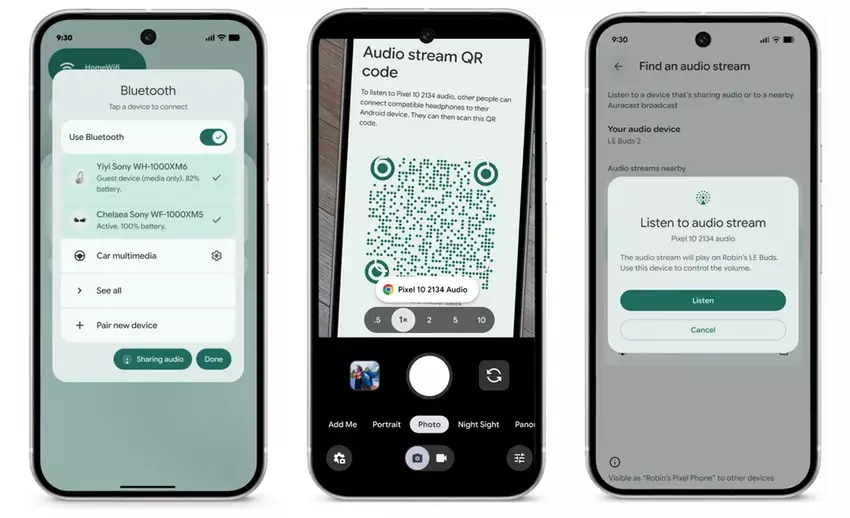 Ilustracja przedstawiająca wsparcie dla LE Audio Auracast na Androidzie