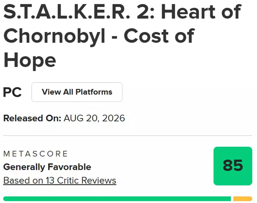 S.T.A.L.K.E.R. 2: Heart of Chornobyl