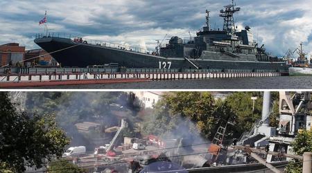 Nowe zdjęcia pokazują katastrofalne uszkodzenia rosyjskiego dużego okrętu desantowego Mińsk