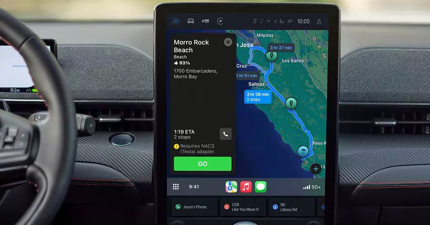 Samochody elektryczne Forda mogą teraz kierować się do stacji Tesla Supercharger za pomocą Apple Maps na CarPlay