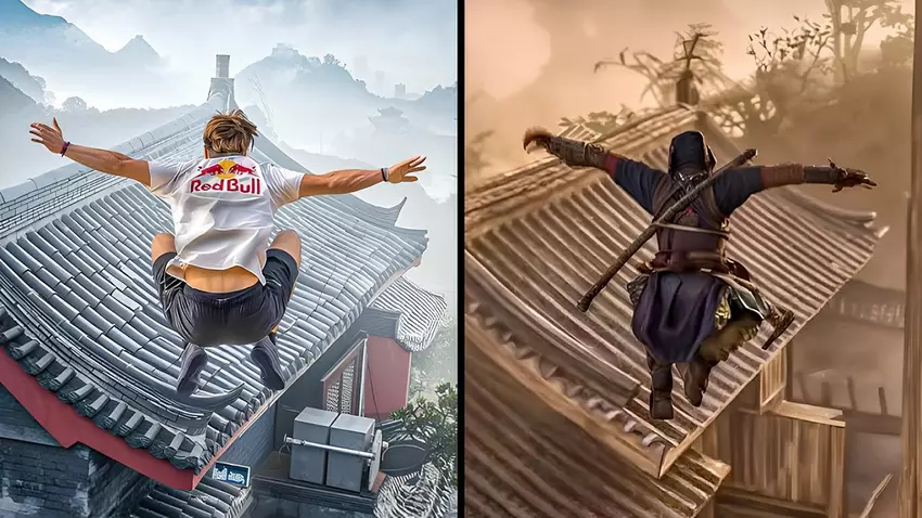 Nie myśl o zrobieniu tego ponownie! Zespół parkourowy z Red Bull Gaming odtworzył niebezpieczne akrobacje z Assassin's Creed: Shadows