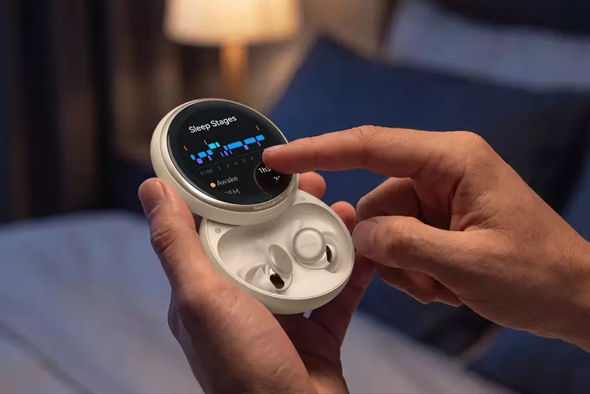 Soundcore Sleep Earbuds 4 Pro in charging case