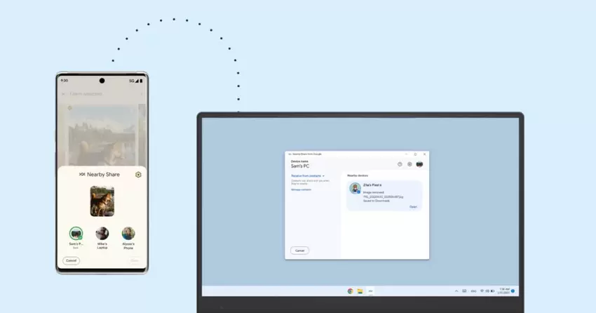 Android Nearby Share jest już dostępny dla systemu Windows