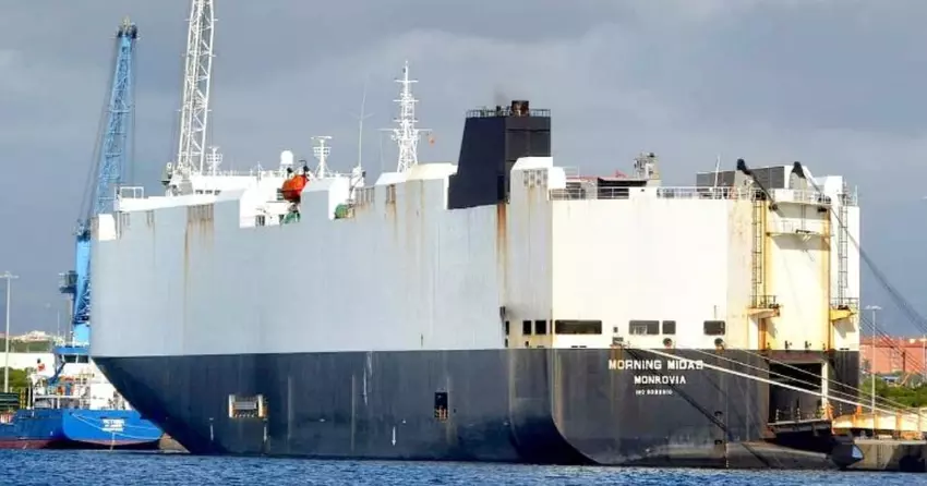 W Cichym Oceanie płonie statek towarowy z samochodami elektrycznymi