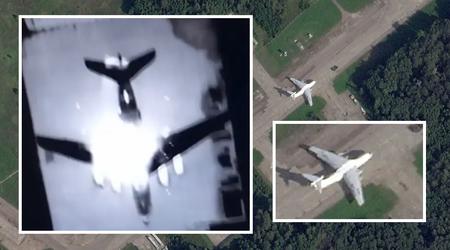 Opublikowano unikalne nagranie z ukraińskiego ataku drona na wojskowy samolot transportowy Ił-76 na terytorium Rosji