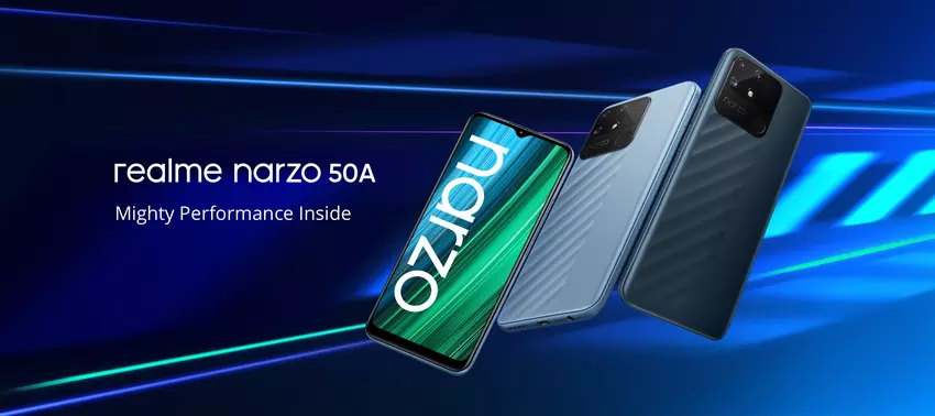Realme Narzo 50A: MediaTek Helio G85 procesor, 50 MP aparat, 6000 mAh bateria i tag cena zaczyna się od 155 dolarów