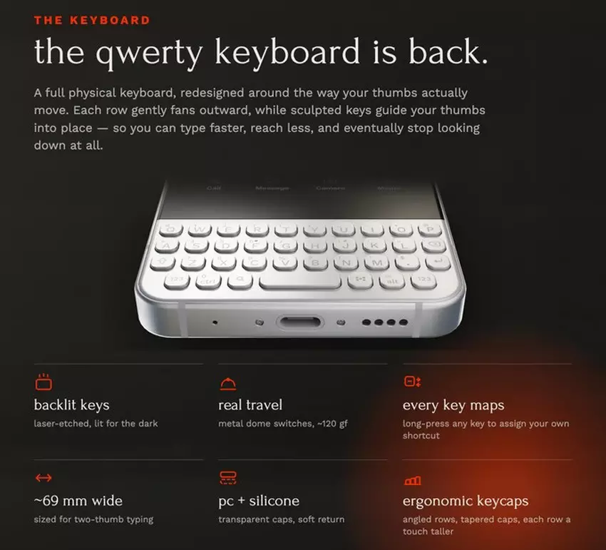 Minimalny telefon 2 z fizyczną klawiaturą QWERTY