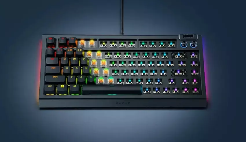 Dla miłośników personalizacji: Razer zaprezentował BlackWidow V4 75% Barebones — mechaniczną klawiaturę bez przycisków