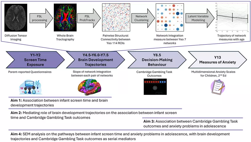 Zmiana mózgu niemowląt pod wpływem czasu ekranowego