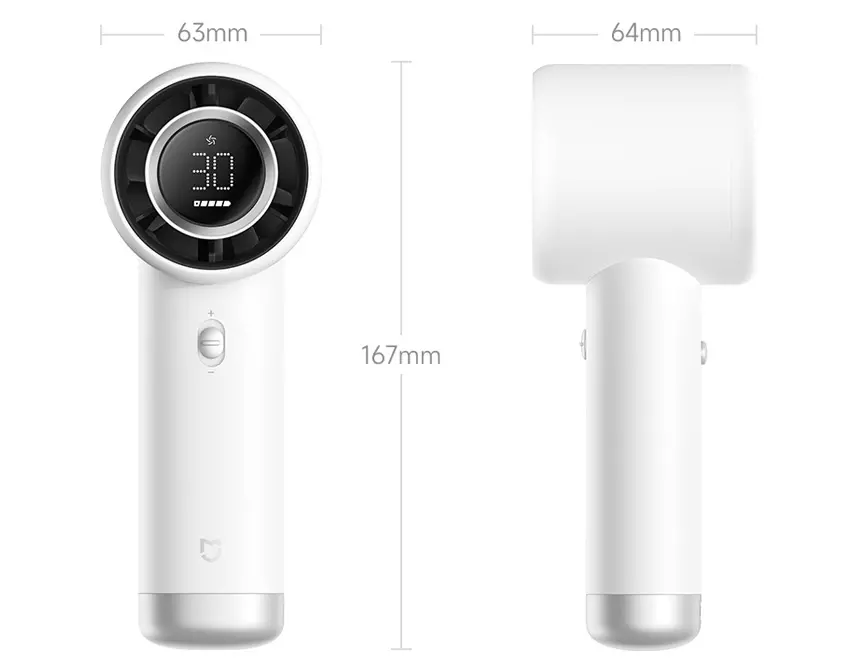 Wymiary przenośnego wentylatora Xiaomi Mijia