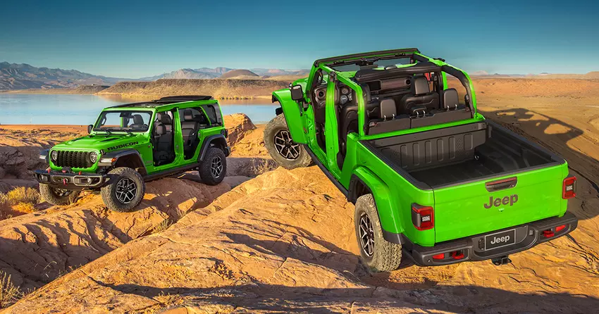 Jeep przywrócił żywy kolor "Mojito Green" dla modeli Wrangler i Gladiator.