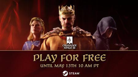Potęga i intrygi czekają na ciebie: wielka gra strategiczna Crusader Kings III jest tymczasowo dostępna za darmo na Steam.