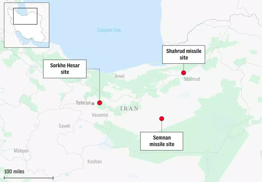 Obiekty irańskiego programu rakietowego i nuklearnego. Ilustracja: The Telegraph