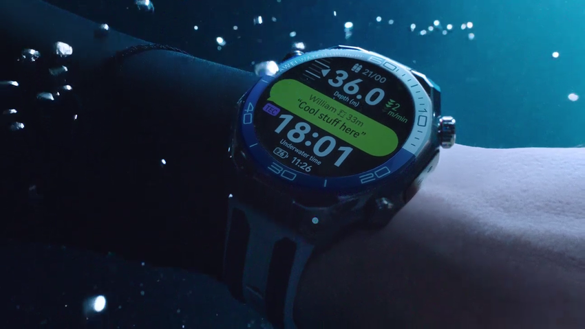 Zegarek Huawei Watch Ultimate 2 otrzymał funkcję Sonar Messaging i pozwala na komunikację pod wodą tak jak to robią delfiny