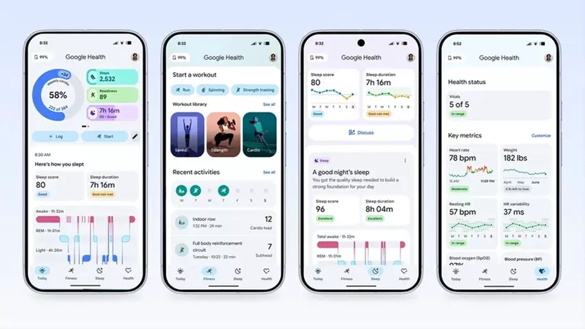 Interfejs Google Health Coach