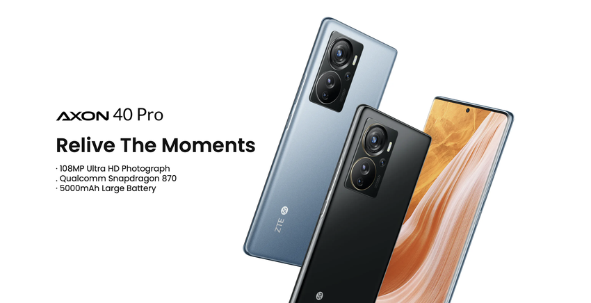 ZTE Axon 40 Pro z chipem Snapdragon 870, ekranem AMOLED 144 Hz i aparatem 108 MP na całym świecie