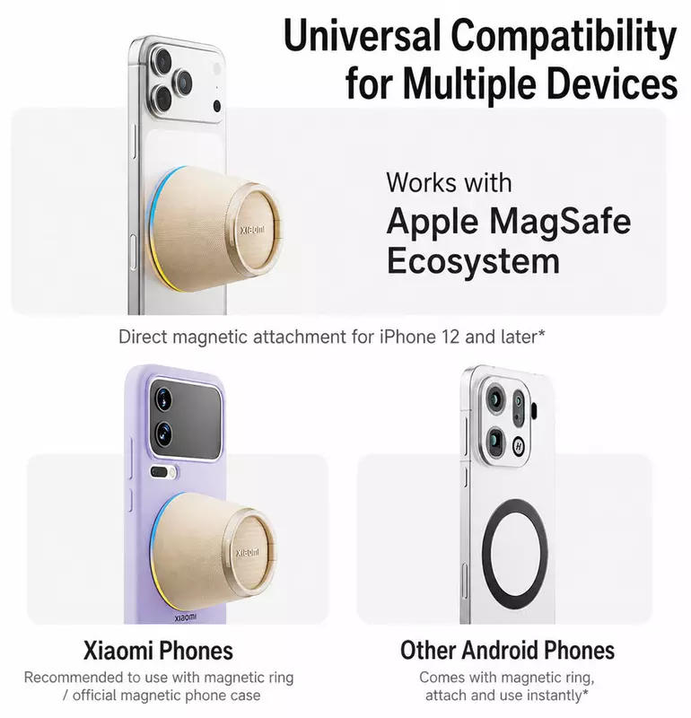 Bluetooth głośnik Magnetic Edition przymocowany do tylnej ścianki iPhone'a